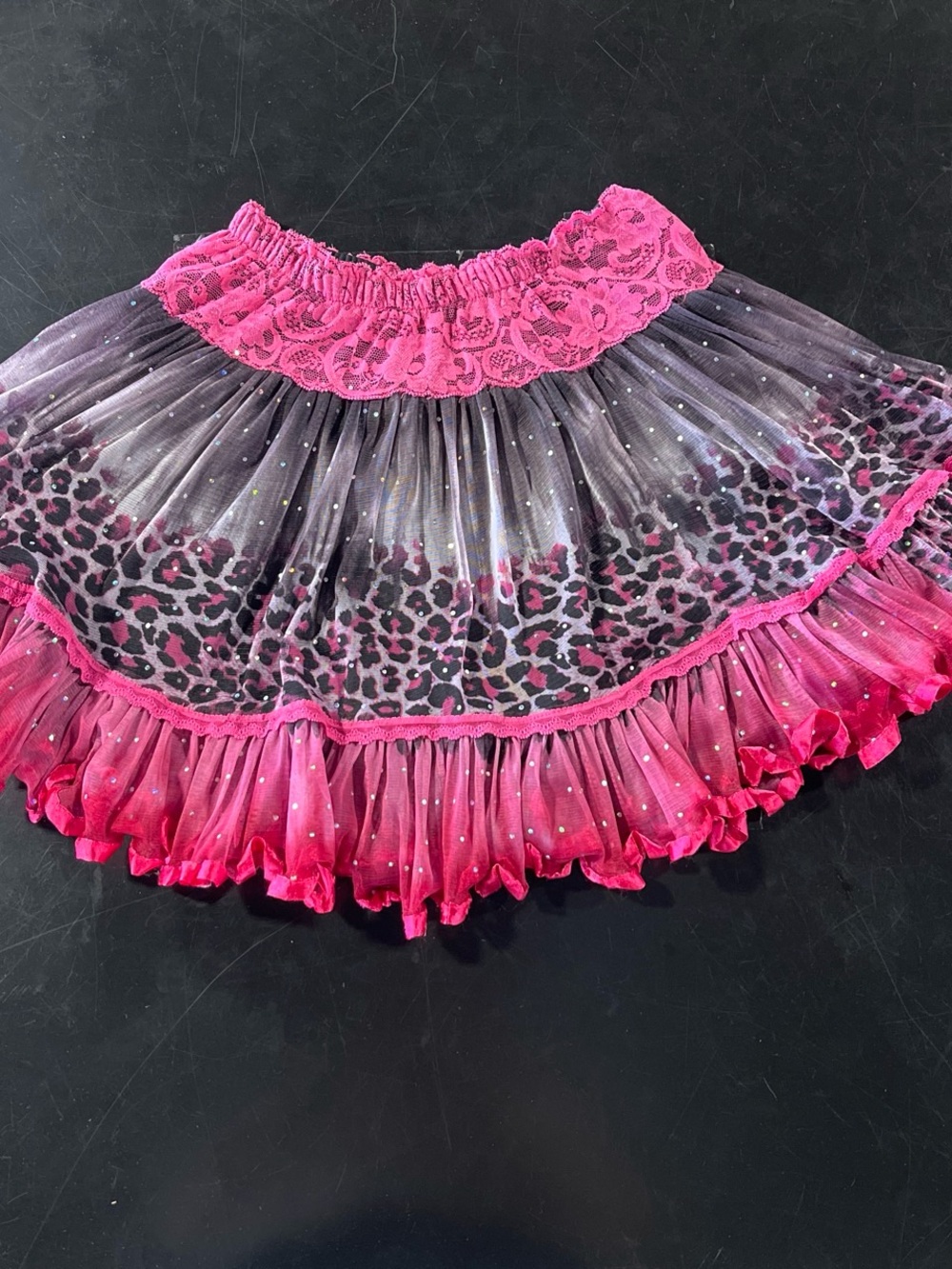 Rachael & Chloe Black Dress with Pink Lace Trim